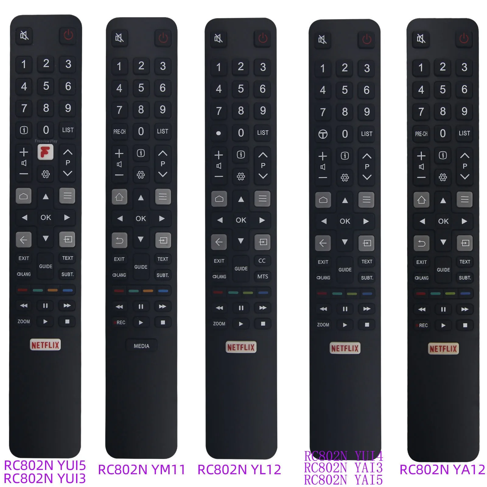 Comando TCL RC802N YAI4 YAI2 YLI 2 YUI5 YMI1