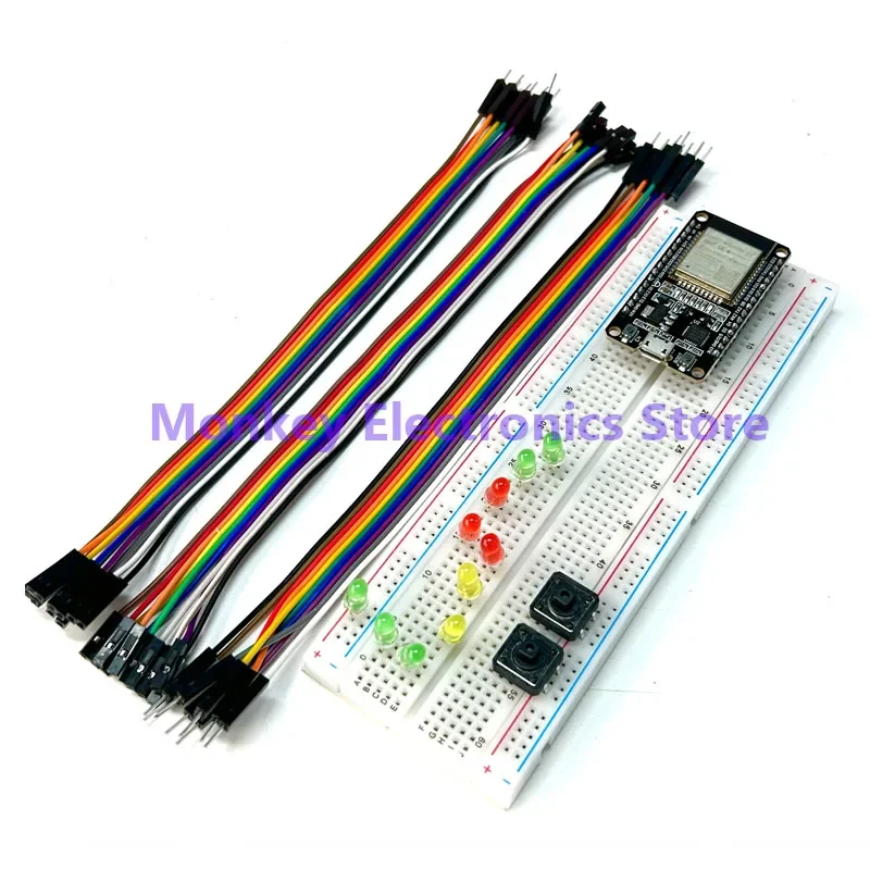 Kit de desenvolvimento para iniciantes com ESP32 (microcontrolador com wifi), sensores, cabos, placa de prototipagem, relés, leds Kit de desenvolvimento para iniciantes com ESP32 (microcontrolador com wifi), sensores, cabos, placa de prototipagem, relés, leds