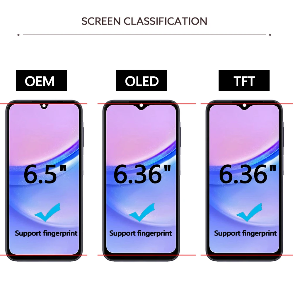 Ecrã LCD/OLED com ou sem moldura para Samsung Galaxy A15 4G/5G SM-A155 A156 Ecrã LCD/OLED com ou sem moldura para Samsung Galaxy A15 4G/5G SM-A155 A156