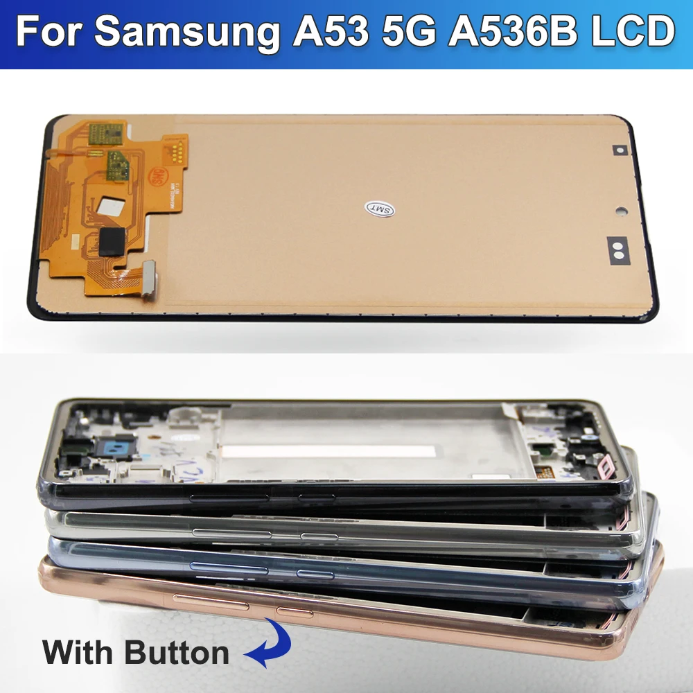 Ecrã LCD/AMOLED e moldura para Samsung Galaxy A53 A536 5G Ecrã LCD/AMOLED e moldura para Samsung Galaxy A53 A536 5G