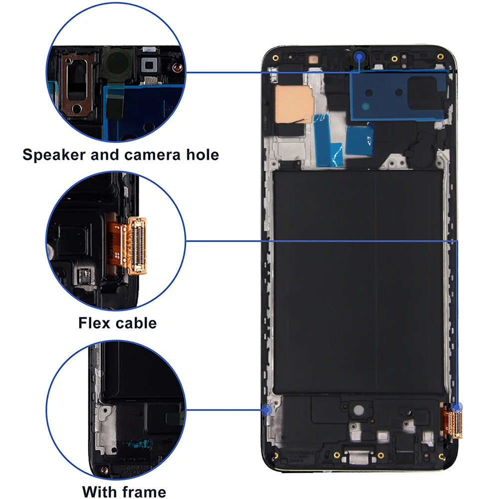 Ecrã LCD/AMOLED e moldura para Samsung Galaxy A70 A705F