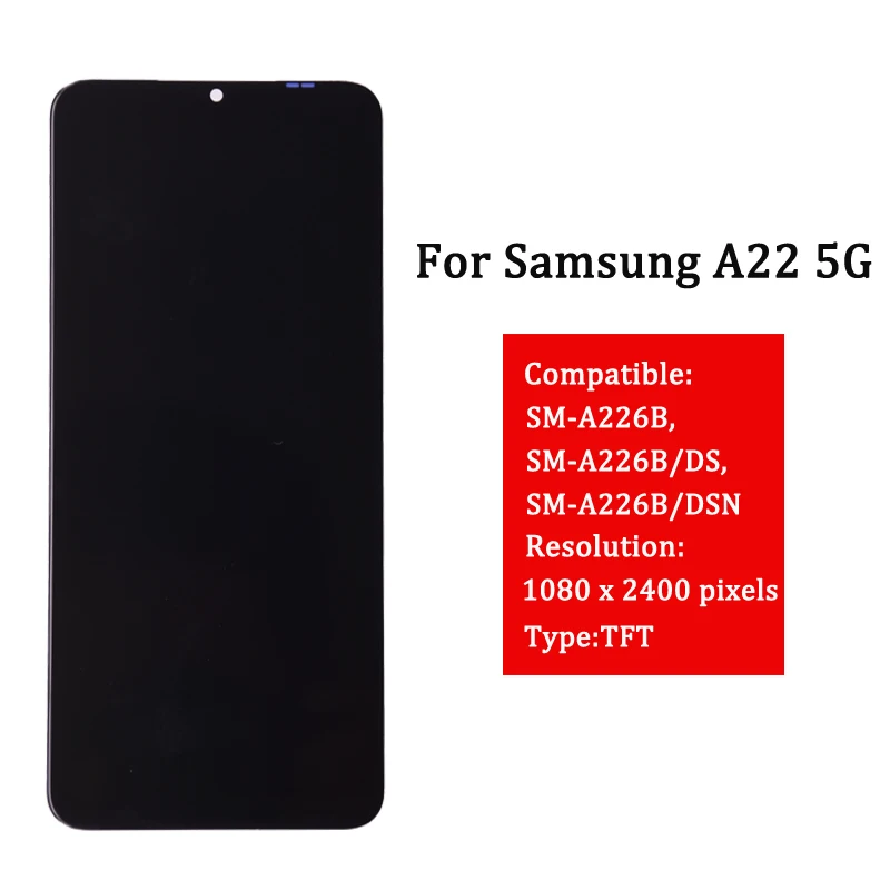 Ecrã LCD e moldura para Samsung Galaxy A22 5G A226