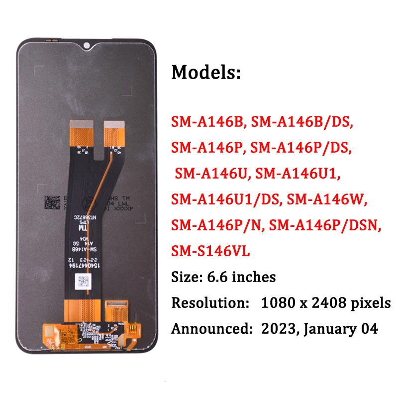 Ecrã LCD e moldura para Samsung Galaxy A14 5G A146B A146P
