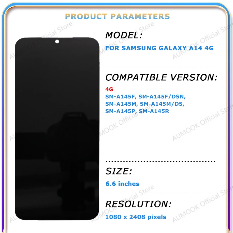 Ecrã LCD e moldura para Samsung Galaxy A14 4G A145F A145P A145R