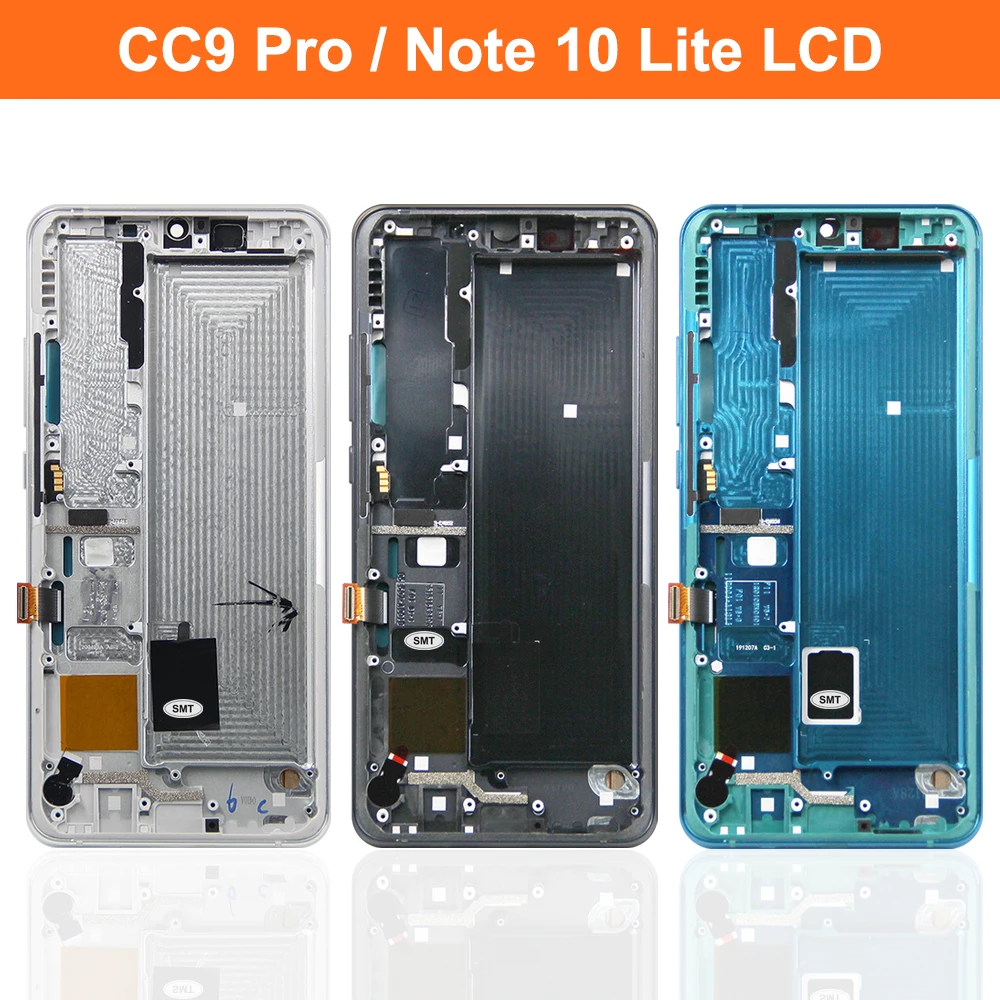 Ecrã LCD/AMOLED e moldura para Xiaomi Mi CC9 Pro, Mi Note 10 Lite, Mi Note 10, Mi Note 10 Pro