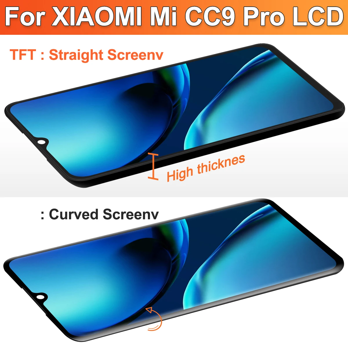 Ecrã LCD/AMOLED e moldura para Xiaomi Mi CC9 Pro, Mi Note 10 Lite, Mi Note 10, Mi Note 10 Pro