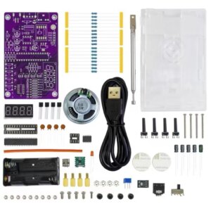 Kit rádio FM para praticar a soldar, frequência ajustável 87-108mhz, display LED