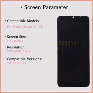 Ecrã LCD e moldura para Xiaomi Redmi A3 23129RN51X