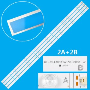 Barras LED para TV 43″ Hitachi, Panasonic, Telefunken, Toshiba RF-CF430012AE30-0801 A1 CF430012BE30-0801 A1 43QL5D63DB 43UK4B63DB 43UA4D63DT LT-43KQ800 LT-43VAQ830P TX-43HX600B