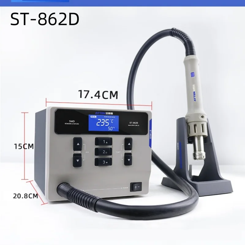 Atten ST-862D 1000w - Estação de retrabalho de ar quente profissional 4 Atten ST-862D 1000w – Estação de retrabalho de ar quente profissional