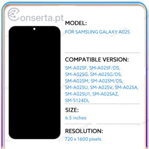 Ecrã LCD e moldura para Samsung Galaxy A02S SM-A025