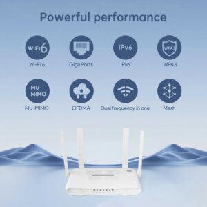 Router EDUP OpenWRT WiFi 6 AX 1800Mbps dual-band 2.4GHz/5GHz