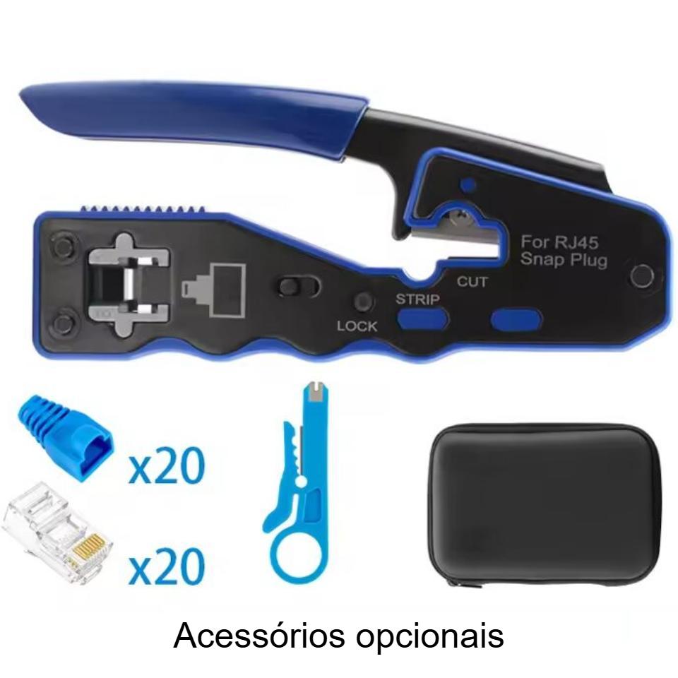 Alicate fácil de cravar / crimpar fichas de rede RJ45 do tipo pass-through 5 Alicate fácil de cravar / crimpar fichas de rede RJ45 do tipo pass-through