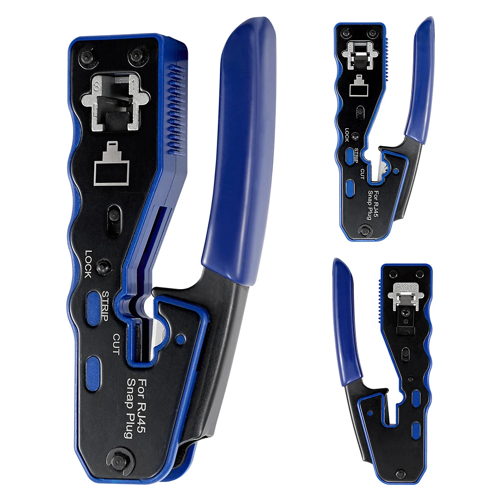 Alicate fácil de cravar / crimpar fichas de rede RJ45 do tipo pass-through 2 Alicate fácil de cravar / crimpar fichas de rede RJ45 do tipo pass-through