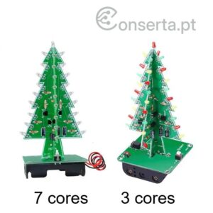 Kit de eletrónica Pinheiro de Natal com LEDs para aprender ou praticar a soldar